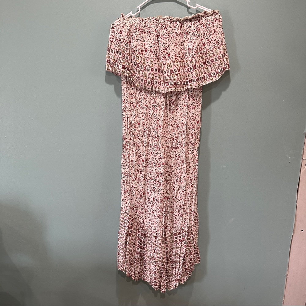 Japna Strapless Jumpsuit Romper Ruffles Wide Leg